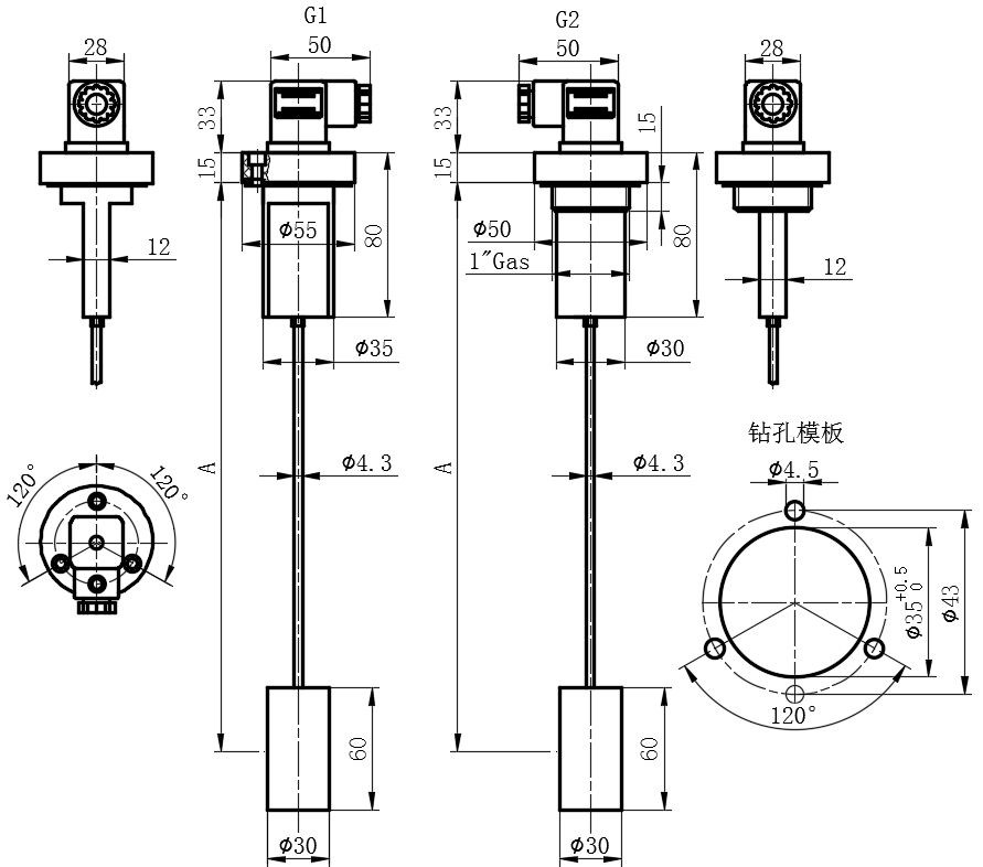 带浮子柱式液位指示器...