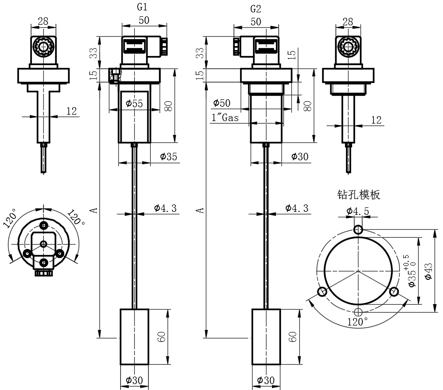 带浮子柱式液位指示器