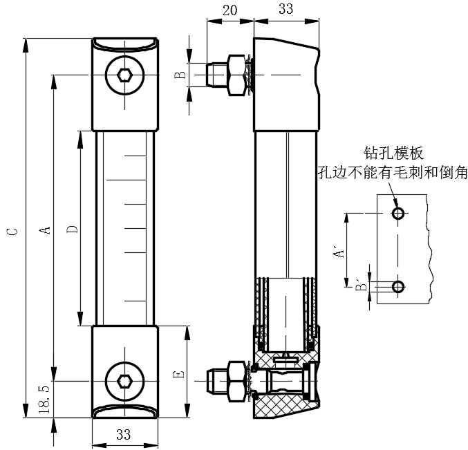 铝制柱式液位指示器
