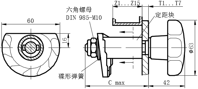 PA星型旋钮转舌式门锁...