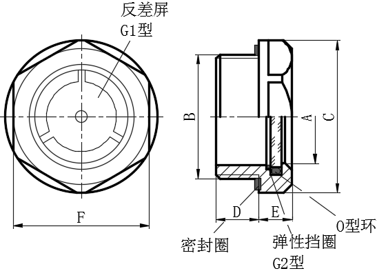 耐100℃不锈钢制油位观察镜