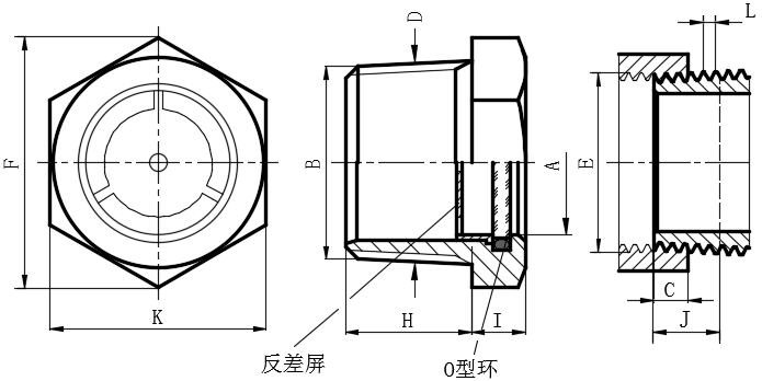 耐100℃铜制浮法玻璃油位观察镜...