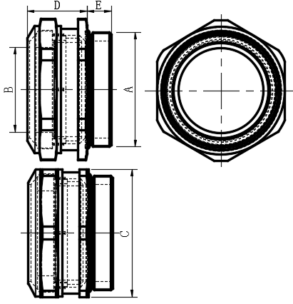 Progress®EMC黄铜镀镍屏蔽电缆接头...