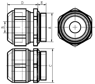 Progress®黄铜镀镍电缆接头02型...