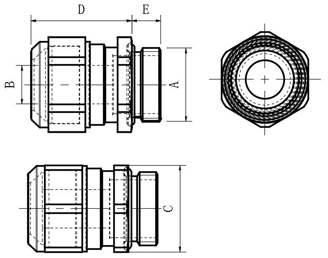 Progress®黄铜镀镍高温电缆接头