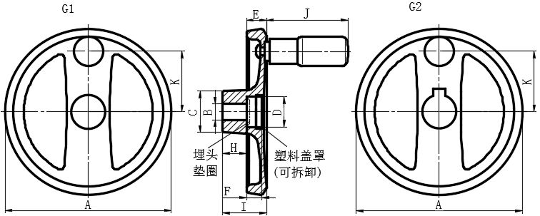 带旋转手柄的轮辐手轮