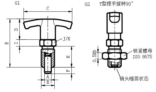 T型手柄定止位分度销