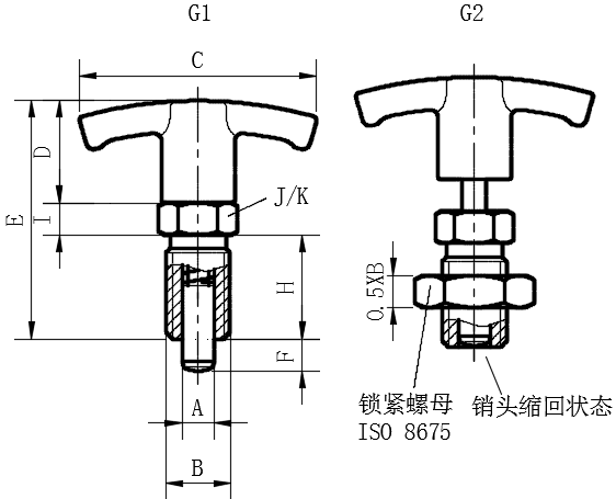 T型手柄加强型分度销