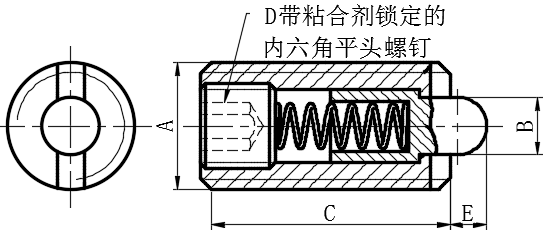 钢/不锈钢带螺栓带内六角弹簧销