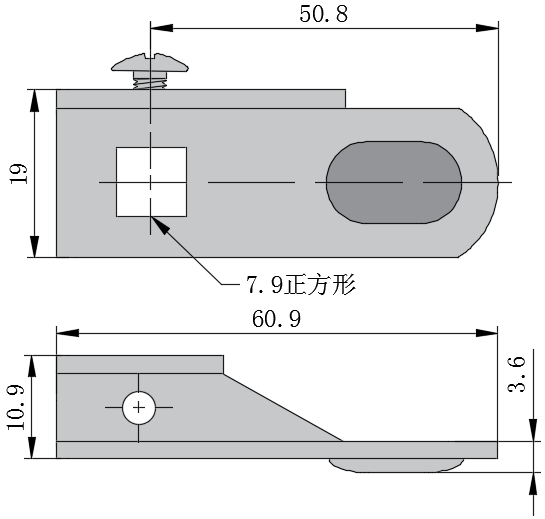 可调间距T型转舌式门锁锁舌