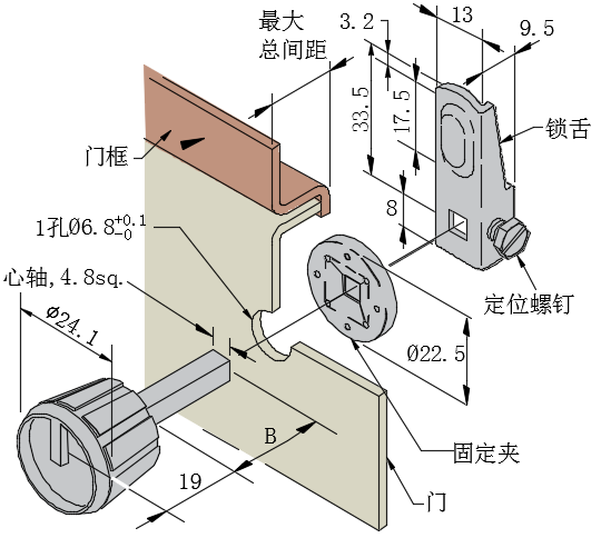 通用转舌式门锁