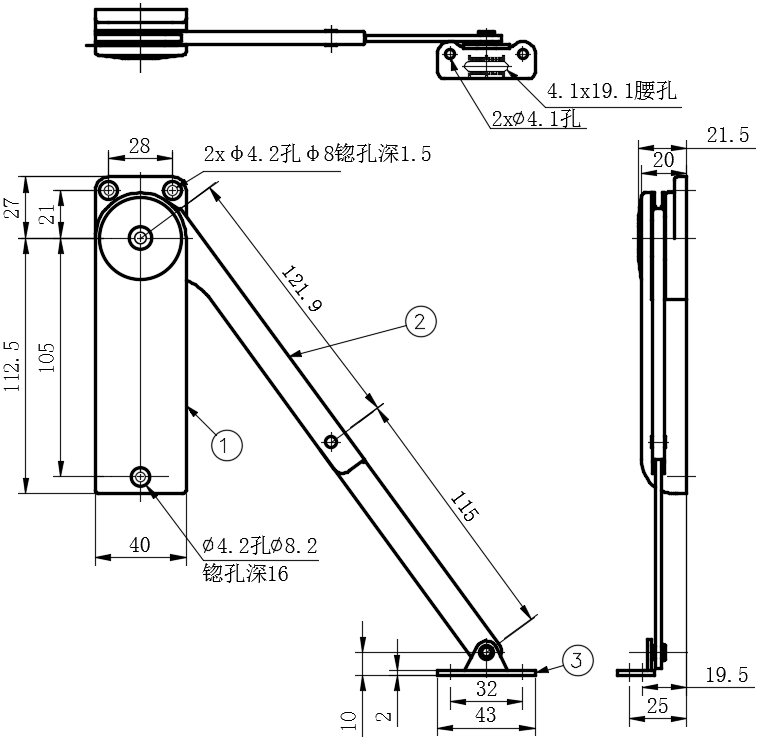 下开门用阻尼支撑02型