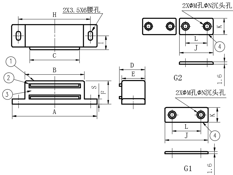 塑料强力磁吸01型