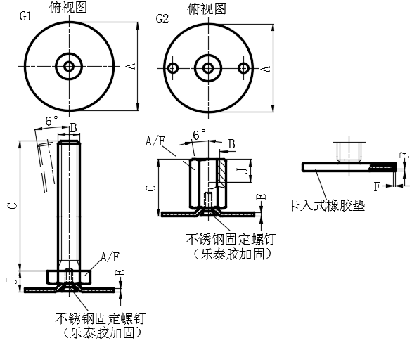 镀锌钢不带固定凸耳水平调整脚