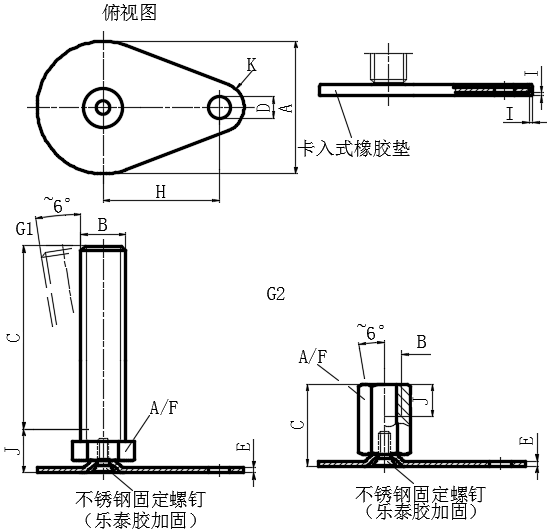 镀锌钢带固定凸耳水平调整脚