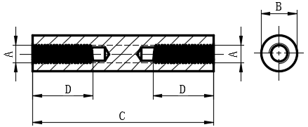 公制圆形带螺纹间隔柱