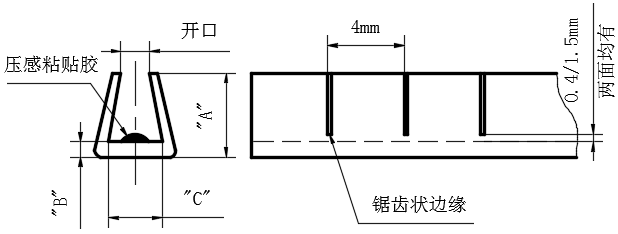 带粘贴带压条