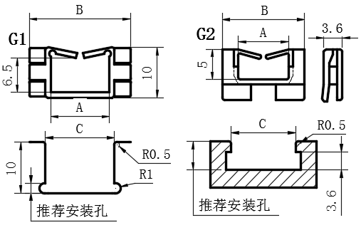 抓边型线扣