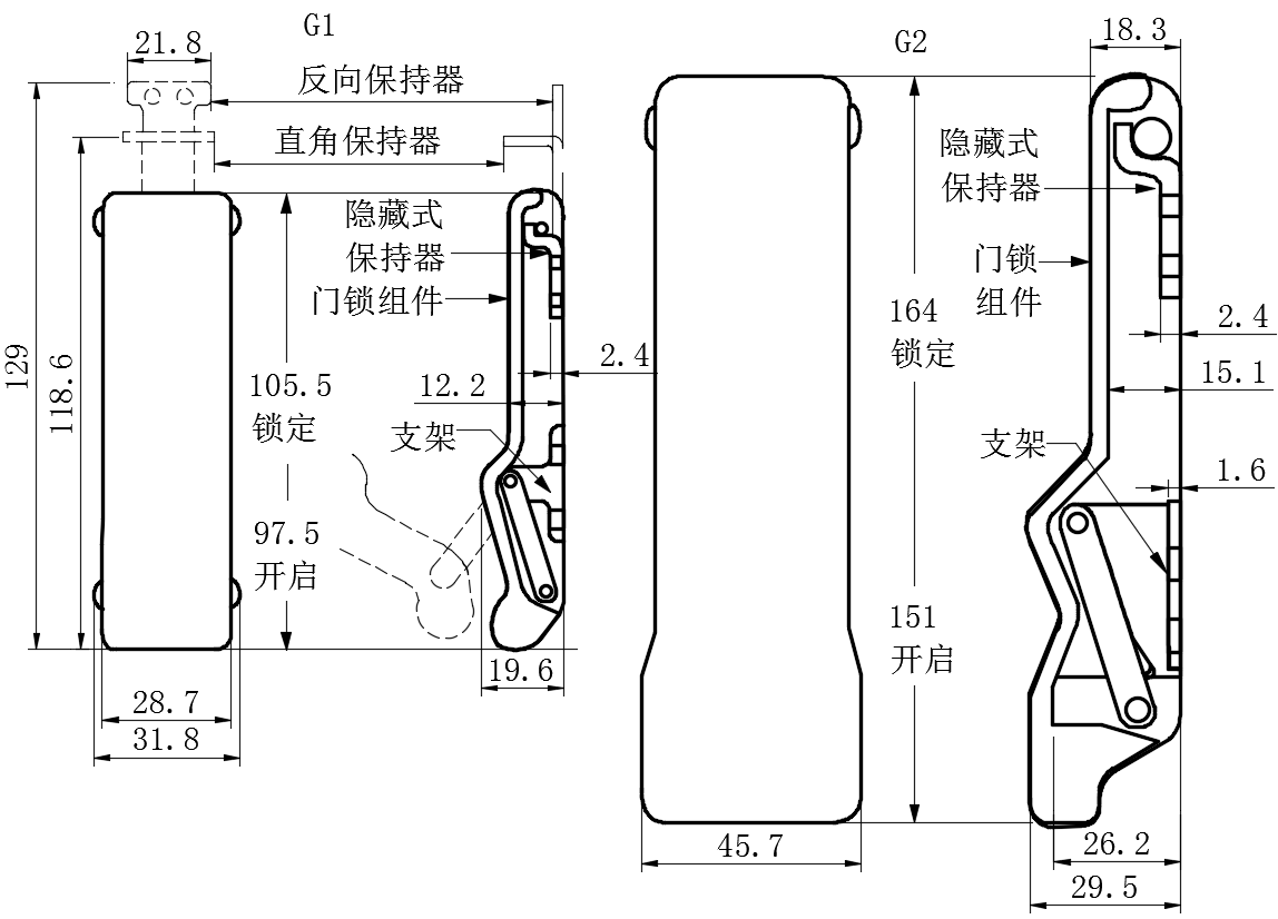 灵活低平拉动式门锁