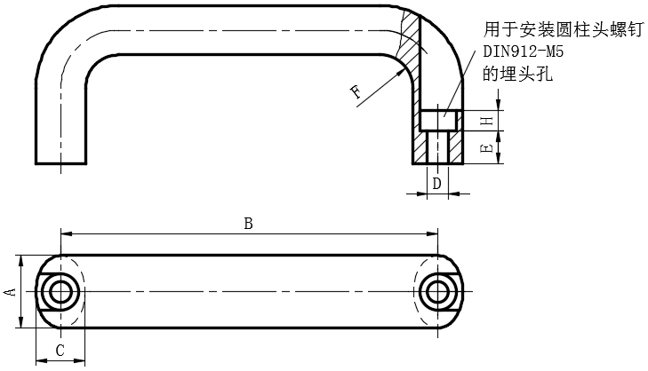 不锈钢U形手柄