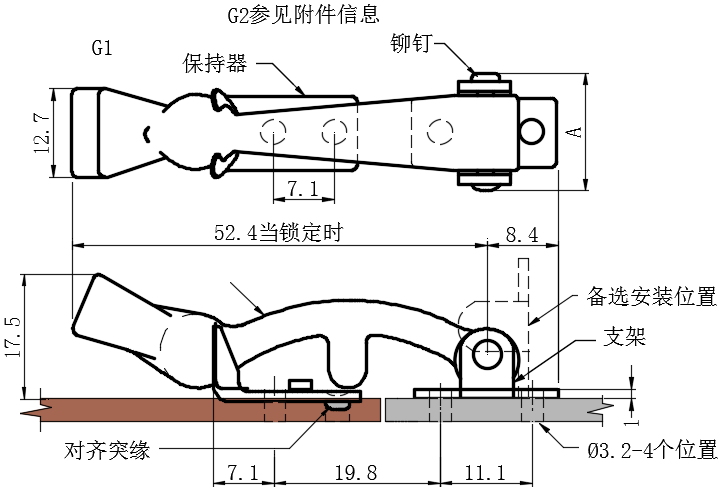 灵活拉手拉动式门锁