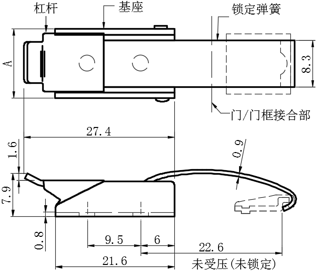 上偏心拉动式门锁02型...