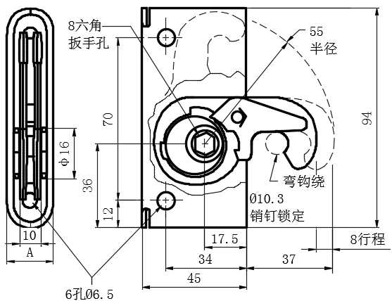 隐藏拉动式门锁02型...