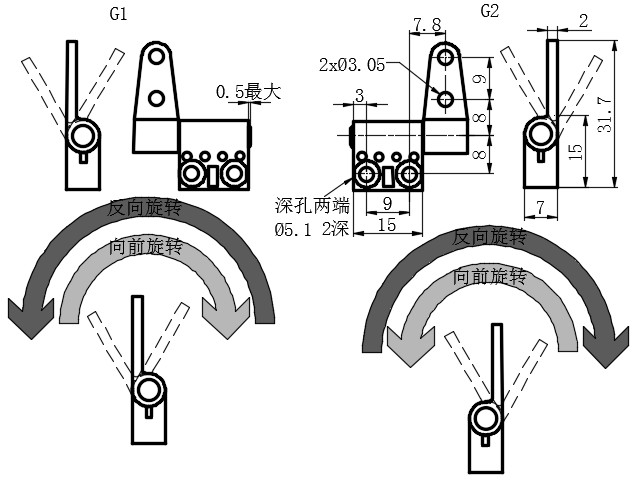 锌合金/钢本色不对称恒定扭矩铰链01型