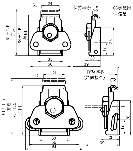 转动拉动式门锁03型...