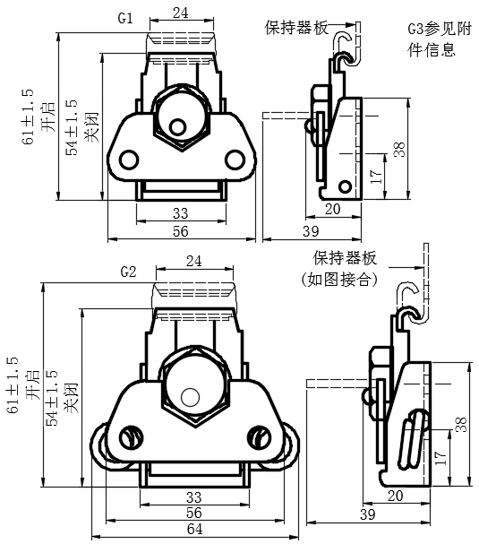 转动拉动式门锁03型