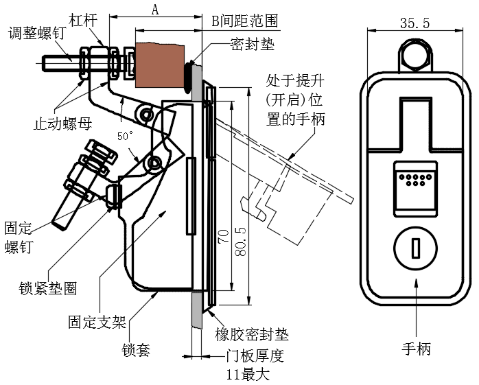 杠杆压缩式门锁03型...