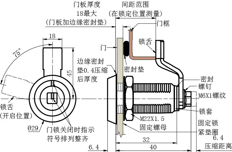 虎钳压缩式门锁04型...