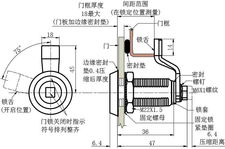虎钳压缩式门锁08型...