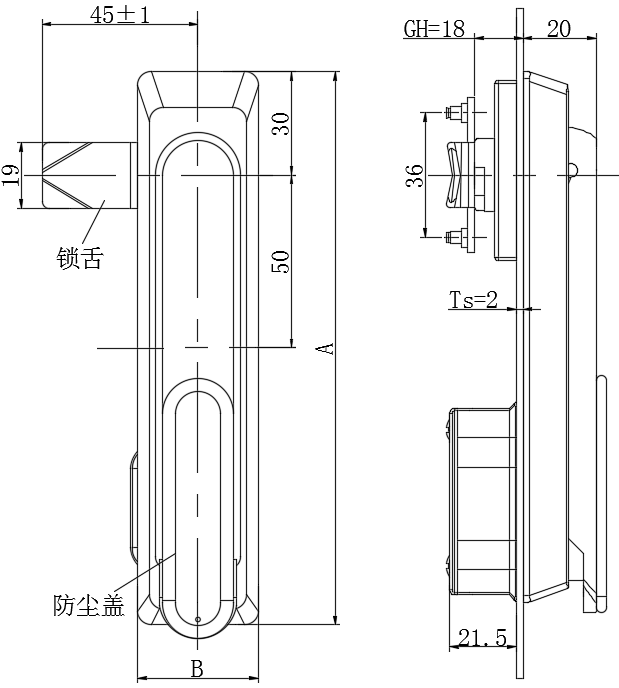 不锈钢旋转把手01型