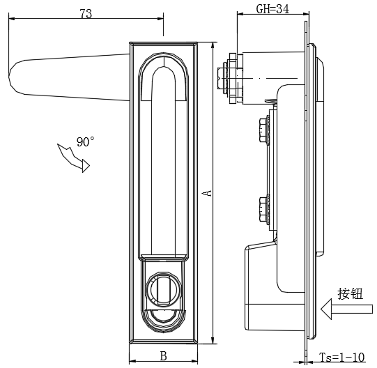 带按钮型摇把锁02型...