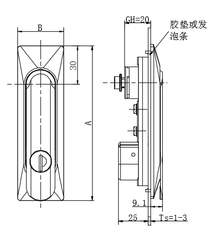 平面型转动把手锁04型...