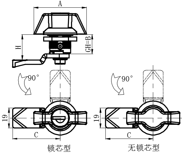 直角转舌锁06型