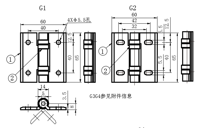 铝合金带衬套铰链...