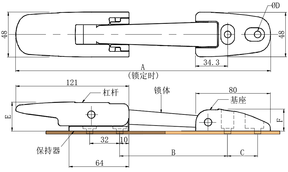 灵活杠杆助力拉动式门锁