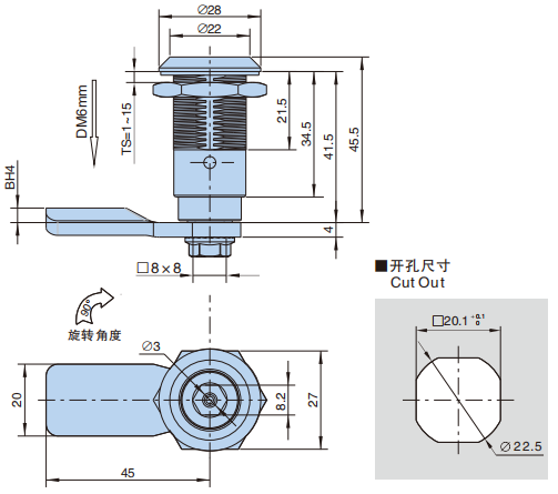 压缩式转舌锁03型