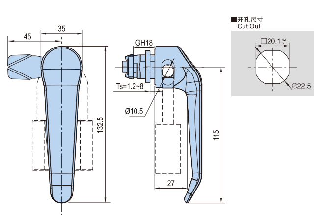 L型执手锁08型...