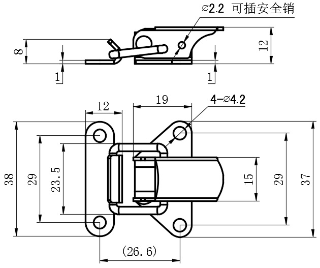 普通搭扣...