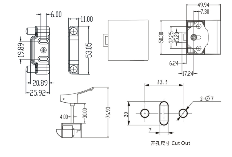 按压式柜锁02型...