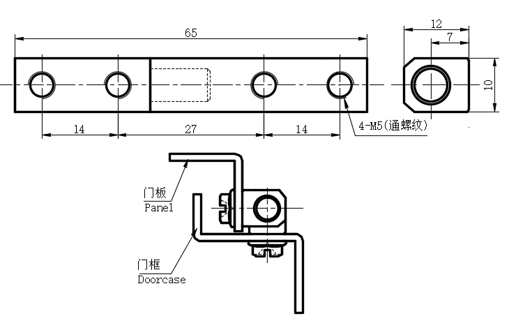 侧面可摘卸式外露铰链10型...