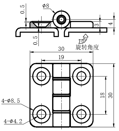 平面安装外露式铰链57型...