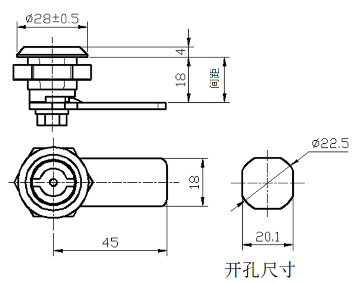 不锈钢双位锁芯转舌锁...