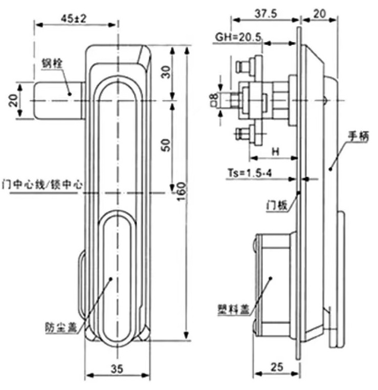 不锈钢旋转把手锁07型...