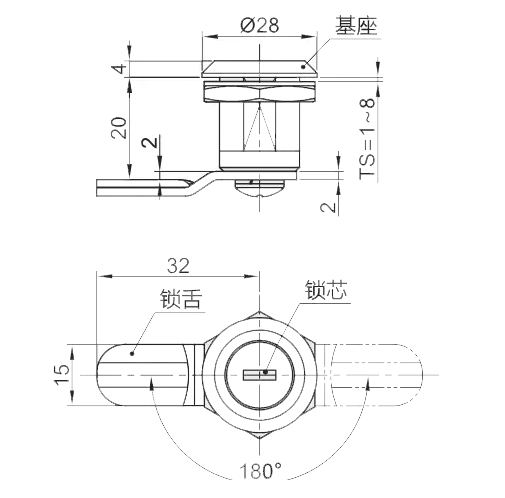 锌合金转舌锁05型...