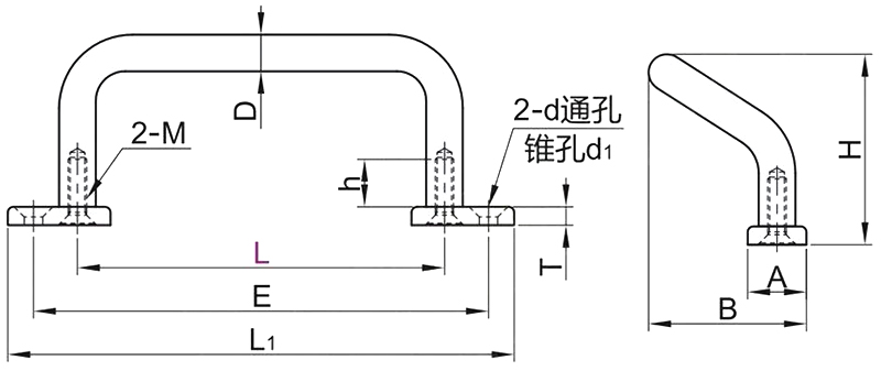 斜拉型圆形拉手03型...