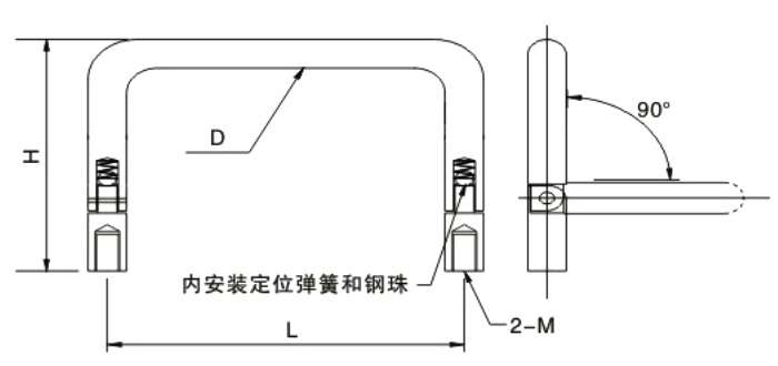 可折叠圆形拉手...